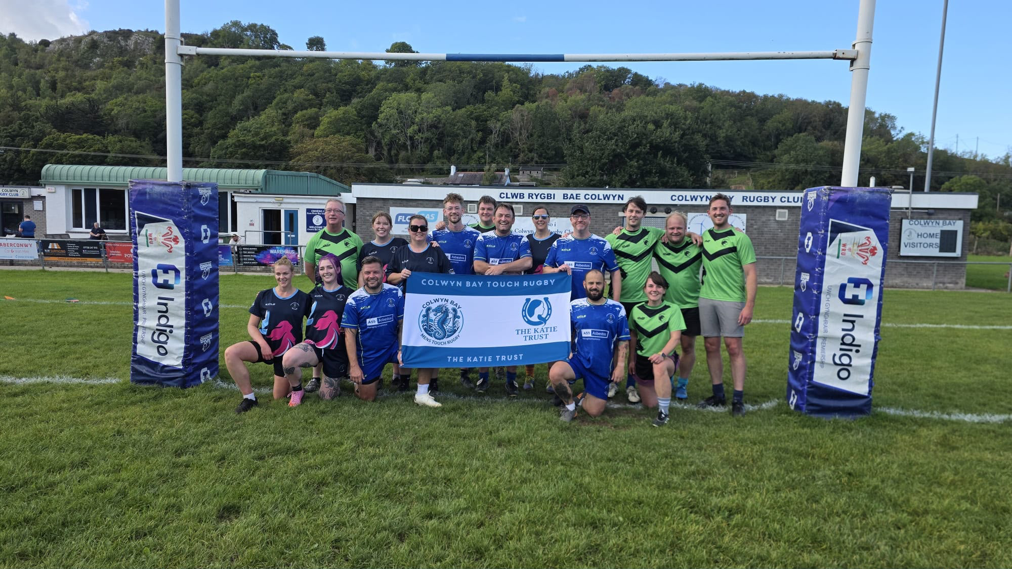 Colwyn Bay Touch Rugby players supporting The Katie Trust at a community fundraising event.